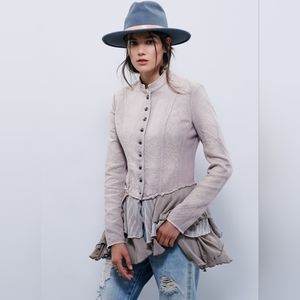 Free People military ruffle victorian jacket